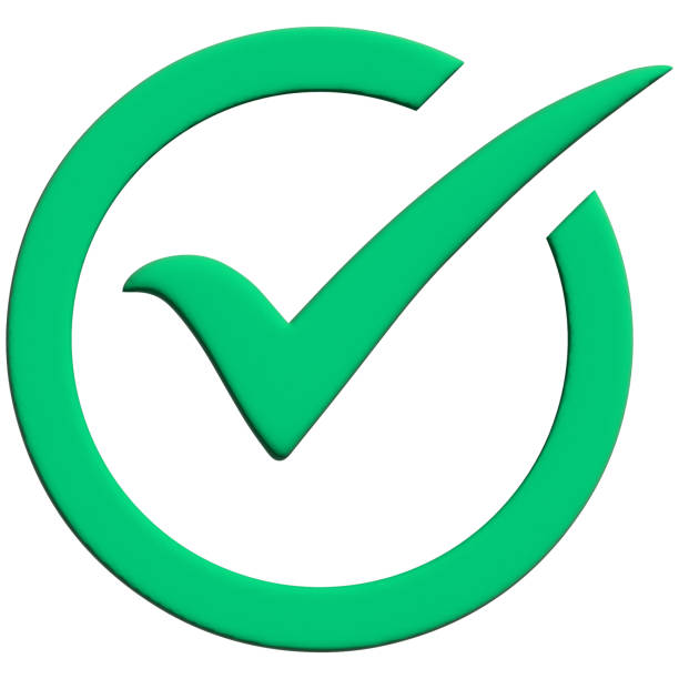 istock 3d right icon, 3-dimension confirm and cancel sign of making agreement, positive or negative symbol 2152340568