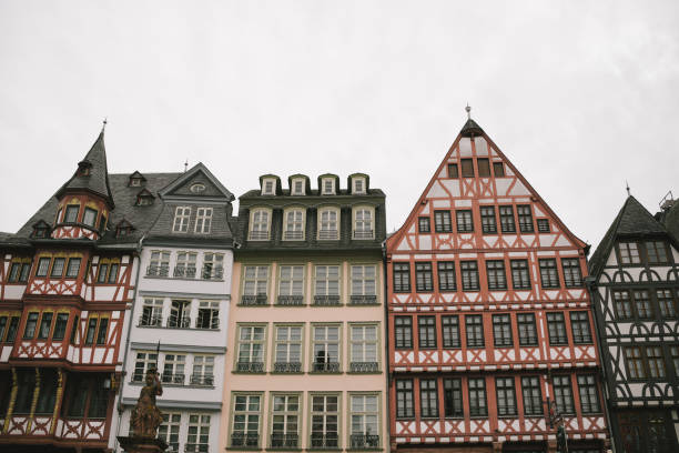 Street view of old town row houses, Frankfurt