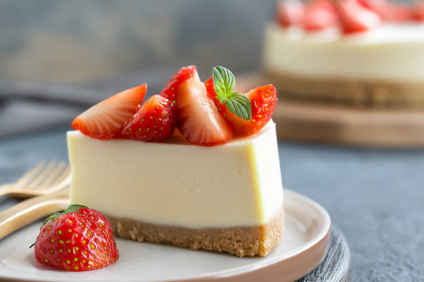 istock Slice of strawberry cheesecake 2152359976