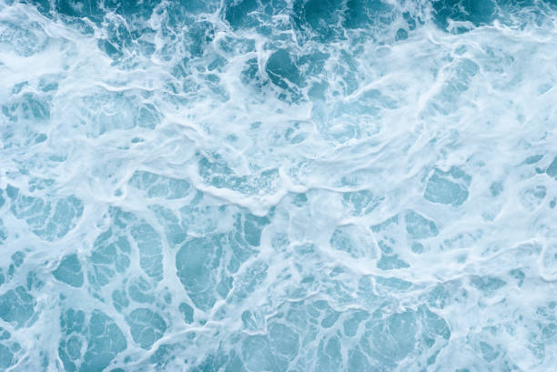 Turquoise Ocean Waves Textured Close-Up