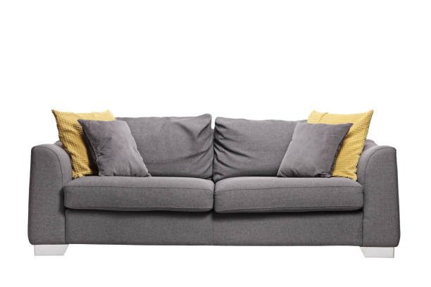 istock Studio shot of a cozy grey sofa with pillows 2152363755