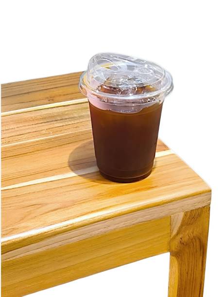 Iced americano coffee in plastic cup