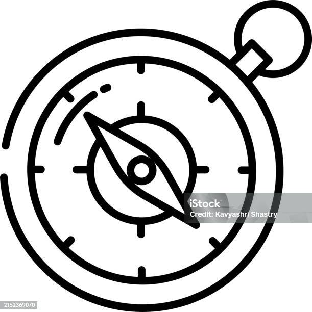 Compass Outline Vector Illustration Stock Illustration - Download Image ...