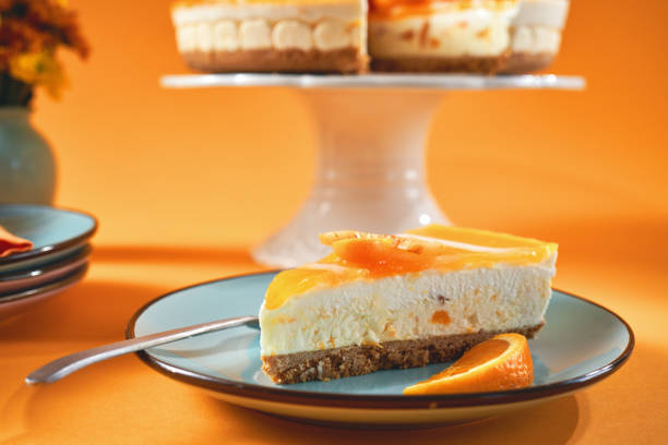 istock Creamy Orange Cheesecake with Whipped Cream 2152369418