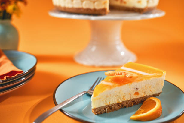istock Creamy Orange Cheesecake with Whipped Cream 2152369419