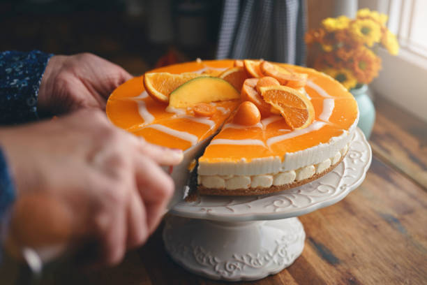 istock Creamy Orange Cheesecake with Whipped Cream 2152369439