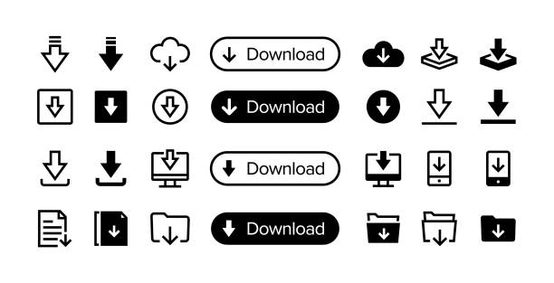 illustrations, cliparts, dessins animés et icônes de télécharger le jeu d’icônes de ligne. groupe d’objets. - téléchargement