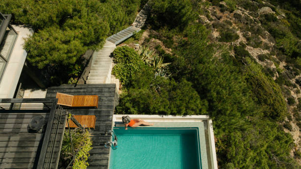 istock Luxury villa on a cliff that overlooks the sea 2152372655