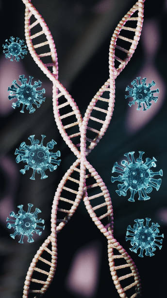 istock DNA Double Helix with virus Particles: A Visual Representation of Genetic Research and Viral Impact 2152373112