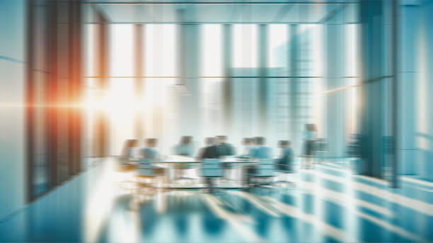 Businesswomen in the modern board room. This is entirely 3D generated image.