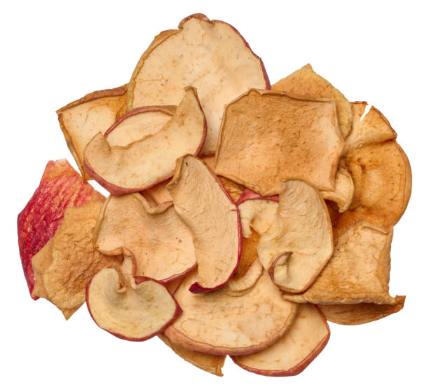 istock Dried apple slices on isolated background 2152382755