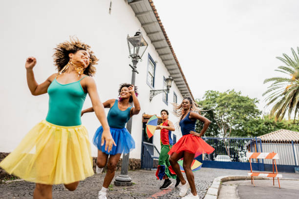 Frevo dancers dancing in Brazil