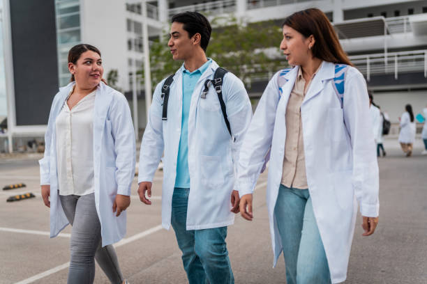 istock Young medical students talking and leaving the university 2152389059