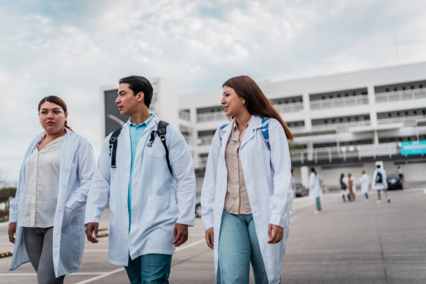 istock Young medical students talking and leaving the university 2152389061