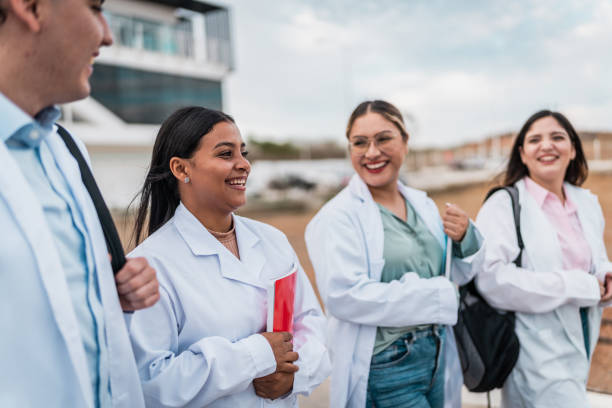 istock Young medical students talking and leaving the university 2152389069