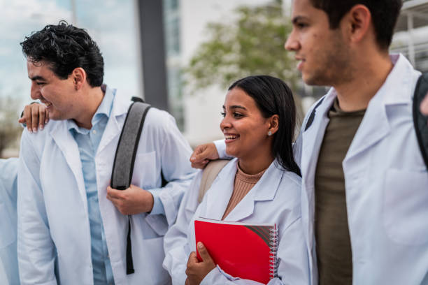 istock Young medical students friends talking outside the university 2152389076