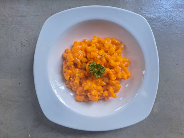 Mac N Cheese. Macaroni And Cheese On A Plate. Food Menu.