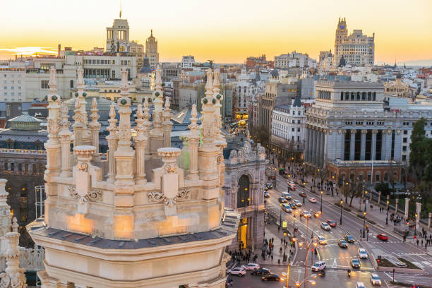 istock Spain's metropolis at sunset, showing the Madrid skyline 2152396617