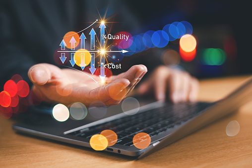 Virtual Quality Cost Efficient Quality Control Concept Man With Virtual Quality Control ...