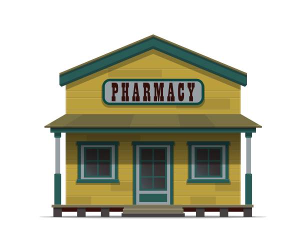 istock Western pharmacy building, wild west drug store 2152400347