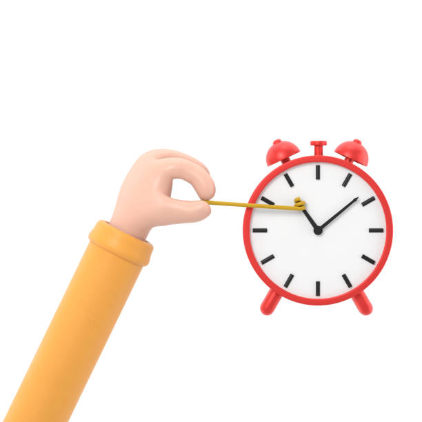 istock Stop time concept. Business metaphor.3D illustration flat design. Businessman in suit push back hour hand. Deadline. Time management.3D rendering on white background. 2152400550