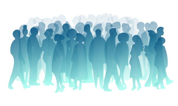istock Abstract people silhouettes. Transparent vector illustration. Diverse crowd. Community, society, different personalities and cultures make population. 2152401418