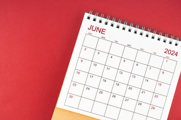 istock June 2024 desk calendar on red color. 2152405441