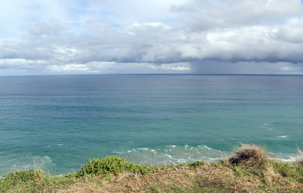 A stitched panorama of a vibrant blue ocean in Cabo da Roca