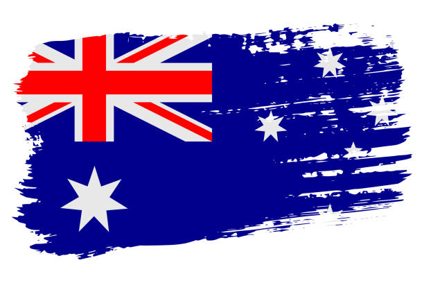 kuvapankkikuvitukset aiheesta australian lippu, leveä siveltimen veto läpinäkyvällä taustavektorilla - australian lippu