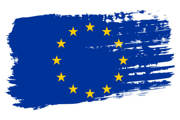 istock European Union flag, wide brush stroke on transparent background vector 2152418232