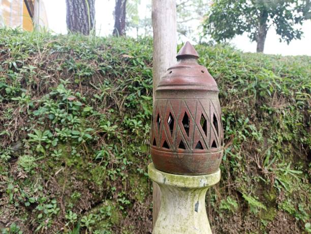 istock Lampshade in the garden in rustic style 2152420219