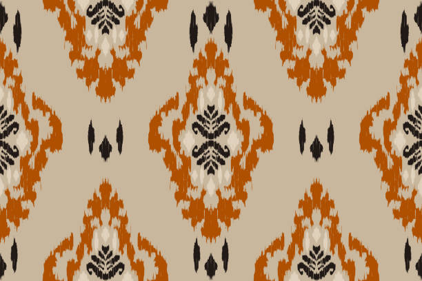 istock Ikat tribal Indian seamless pattern. Ethnic Aztec fabric carpet mandala ornament native boho chevron textile.Geometric African American oriental traditional vector illustrations. Embroidery style. 2152420300