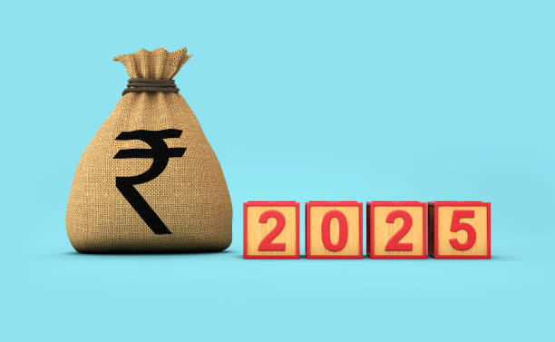 istock New Year 2025 Creative Design Concept with Indian rupee Symbol - 3D Rendered Image 2152420479