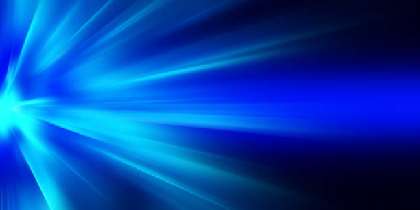 istock Abstract Lens flare blue light effects on black background for design 2152421628