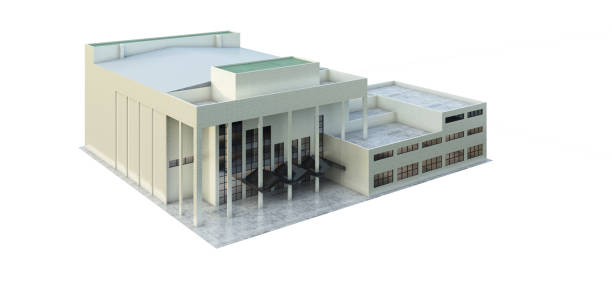 istock 3d render of a building ,building isolated on white background 2152421934