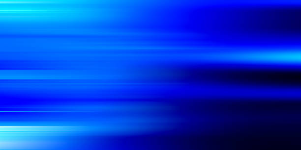 istock Acceleration speed motion on night road. Light and stripes moving fast over dark background. Abstract blue Illustration 2152421989