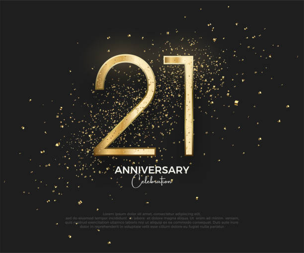 istock Elegant and luxurious design for the number 21 for anniversary celebrations. Charming premium vector design for posters, greetings, invitations and social media posts. 2152422691