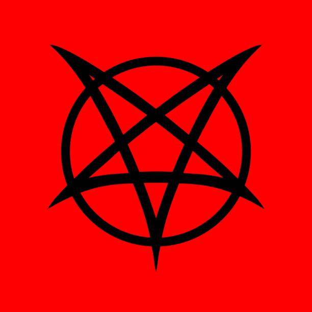 istock Esoteric occult pentagram, magic signs. Demon pentacle tattoo, magic mason seal, satan pentagram line vector symbols set. Alchemy, witchcraft esoteric or occult signs with pentagram stars in circle 2152427366