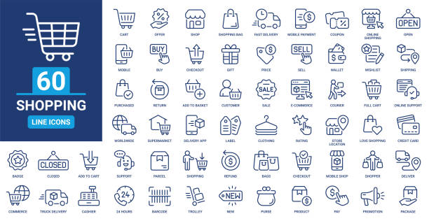 Containing cart, shop, offer, delivery, e-commerce, buy, product, customer, online shopping and more.