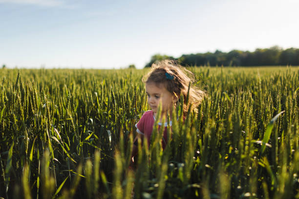 istock Young girl in wheat field. 2152439823
