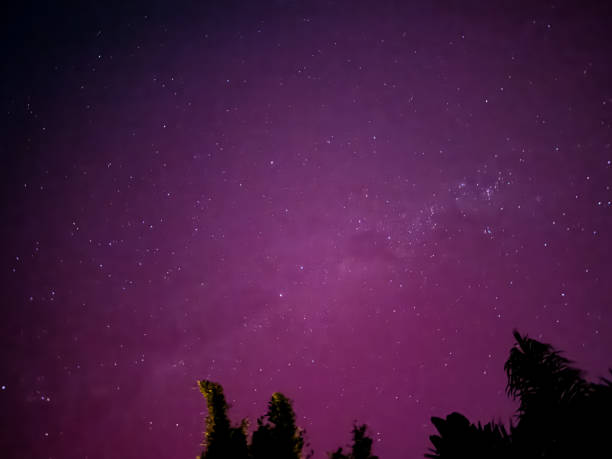 istock Solar flare storm and Southern light in Auckland. 2152440484