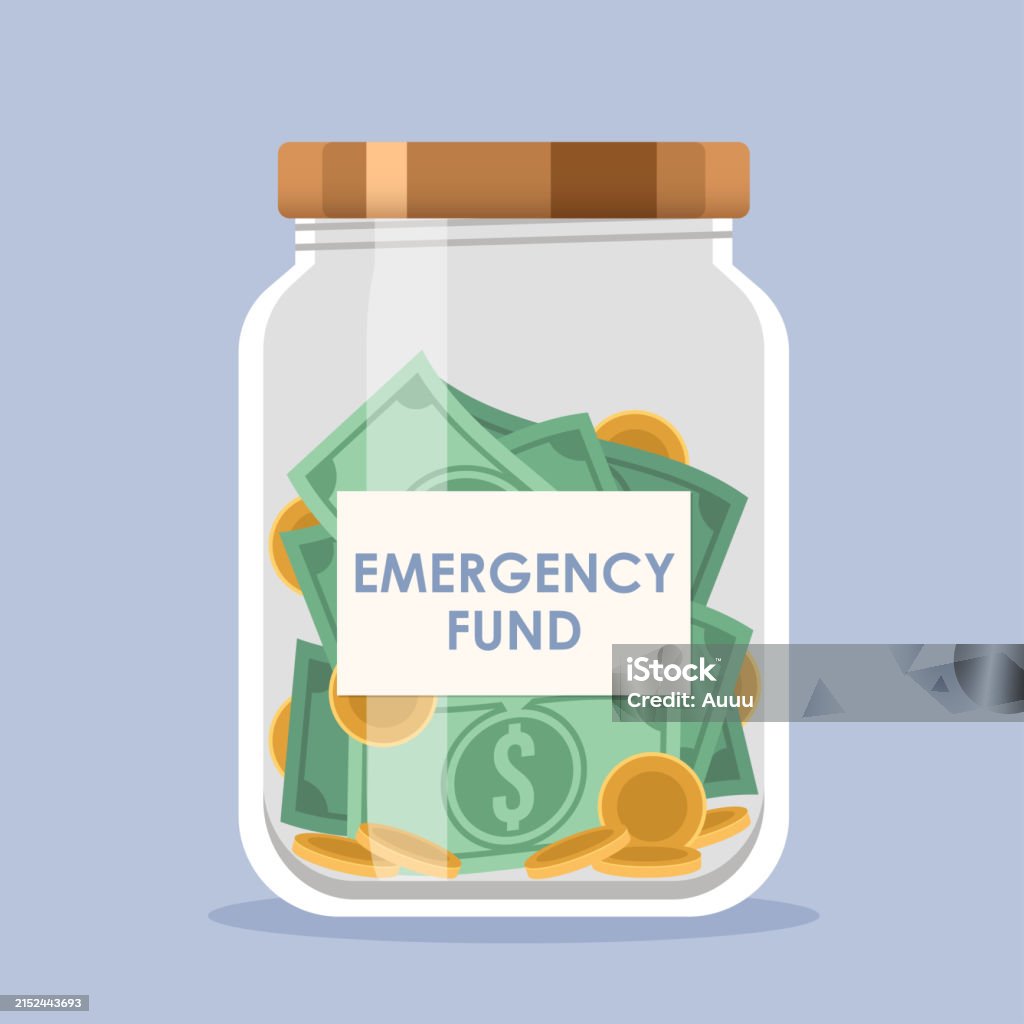 Emergency Fund Lettering Emergency Fund Stock Illustration - Download Image Now - Jar, Currency ...