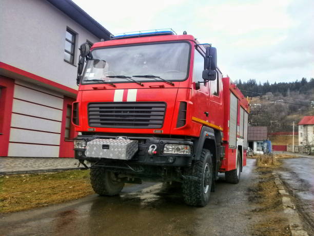 istock Vintage Fire Truck at Fire Station 2152444949