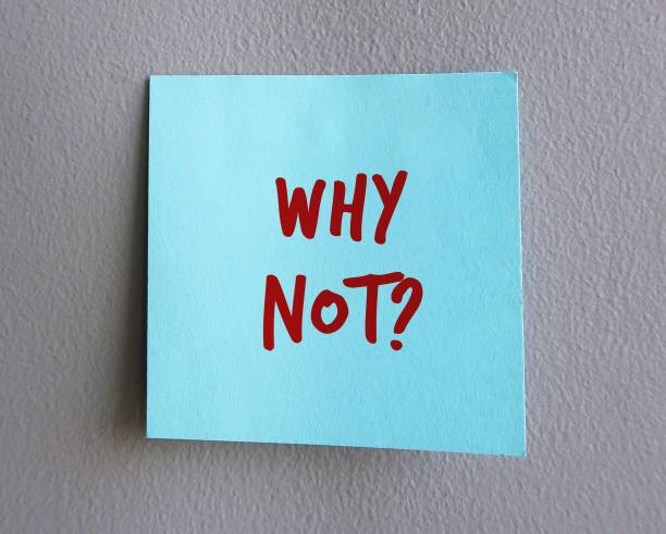 istock Blue note on gray wall with red text written WHY NOT? - to express agreement with suggestion , accept or approve what has been proposed 2152445582