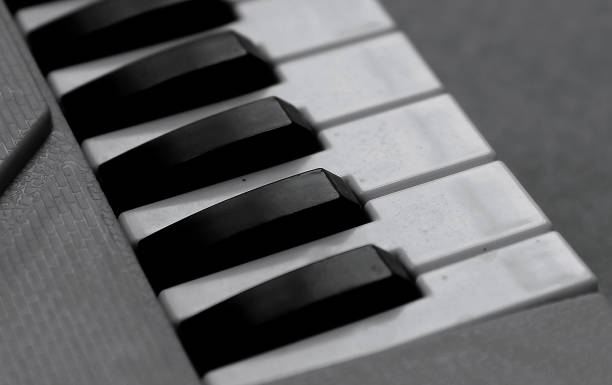 istock Black and white keyboard musical instrument 2152450423