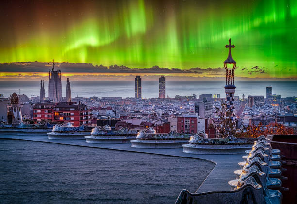 istock Aurora Borealis in Barcelona, Catalonia, Spain 2152452275