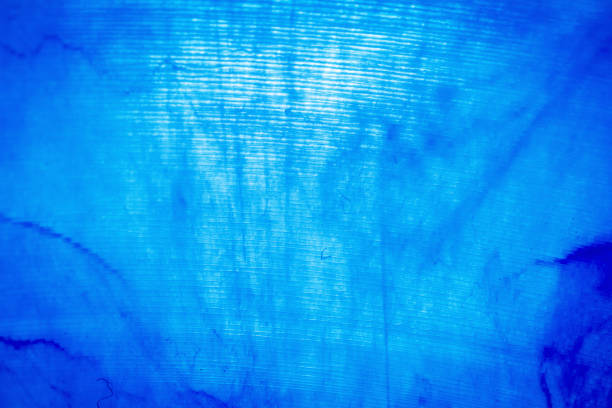 Macro shot of blue marbled vinyl record. Surface of an old vinyl record. Shallow depth of field.