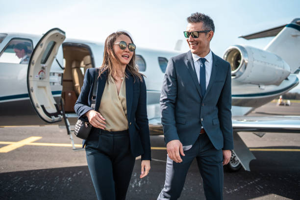 istock Asian Business Leaders Alight from Private Jet 2152453239