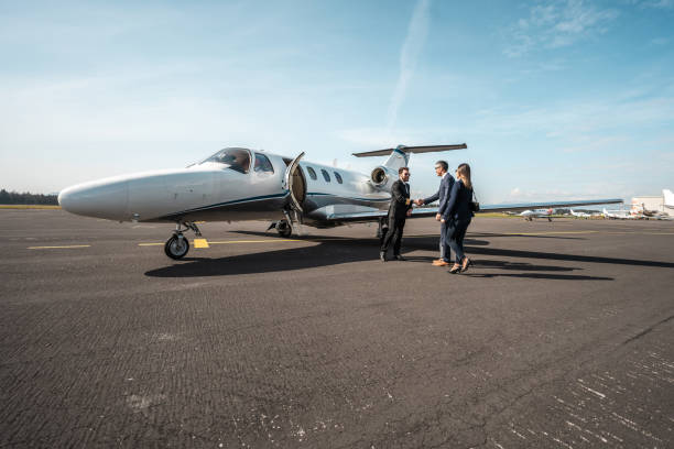 istock Asian Business Executives and Pilot by Private Jet 2152453242