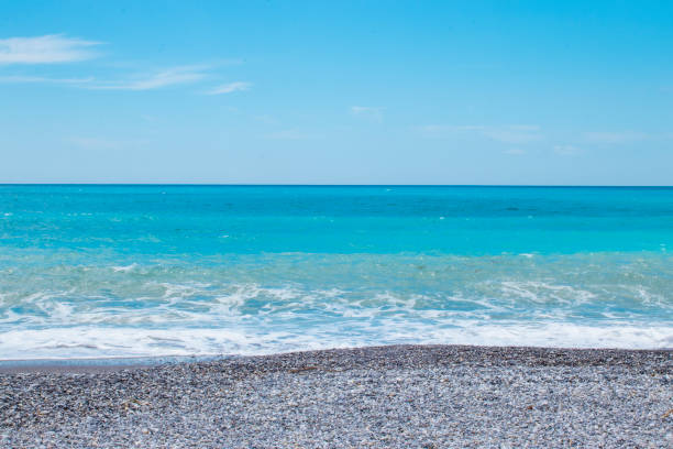 istock Blue sea with waves and sky. Ripples on blue water surface 2152463323